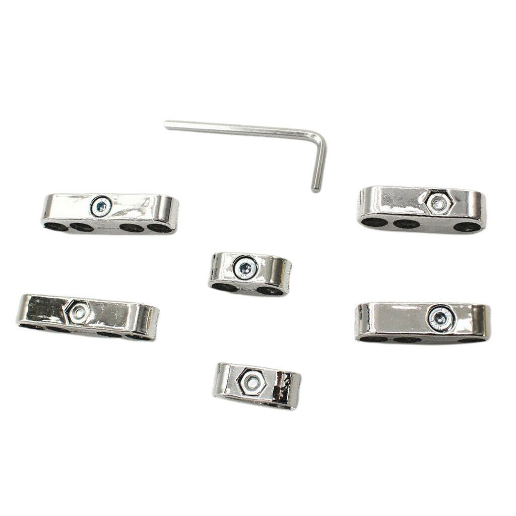 6x Chrome Spark Plug Wire Separators Holder Set Universal For Chevy Ford