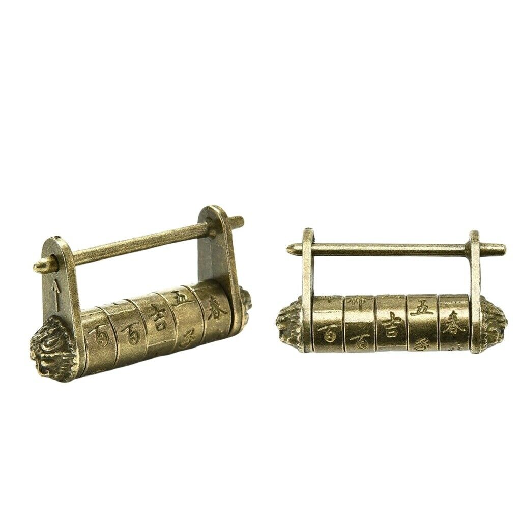 2pcs Retro Chinese Padlock Zinc Alloy Jewelry Box Lock Collection