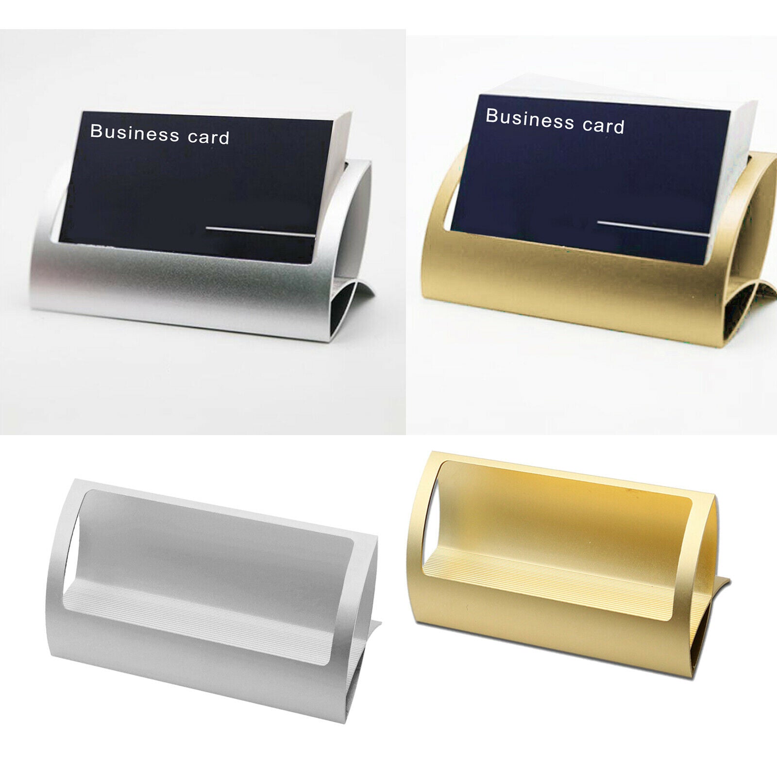 2 pieces aluminum alloy desktop Q shape business card holder for trade shows
