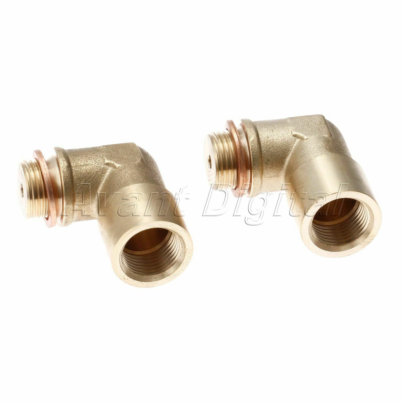 Brass Oxygen Sensor Exhaust Extension Spacer CEL Fix 90 Degree Angled Bung 2Pcs