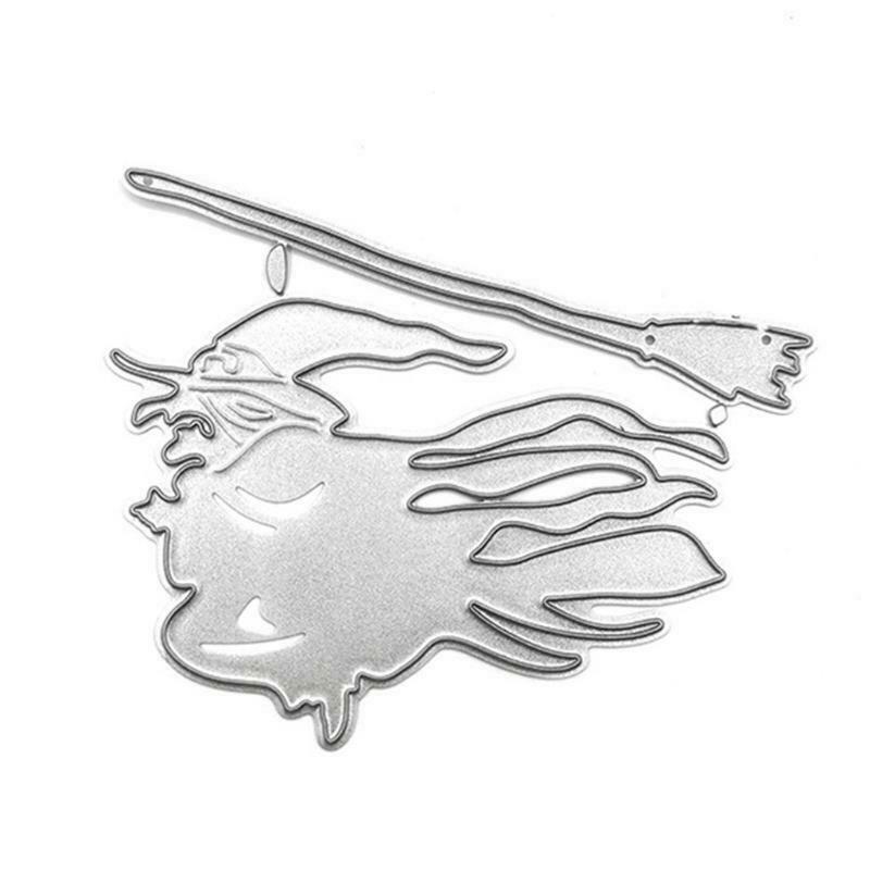 Halloween Witch Broom Metal Cutting Dies Stencil Scrapbooking DIY Album Stamp