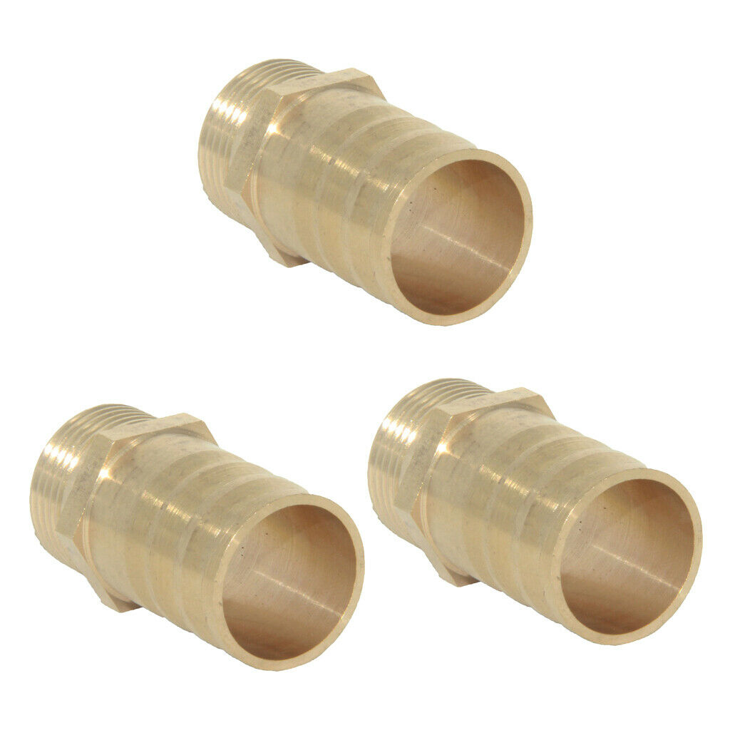 3Pcs 25mm 3/4" Brass Quick Coupler Compressed Air Hose Fitting Connector