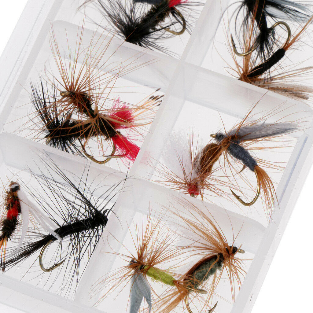 Multi-color Dry Hook Lures Fly Fishing Flies Set with a Box Trout Fly Flies