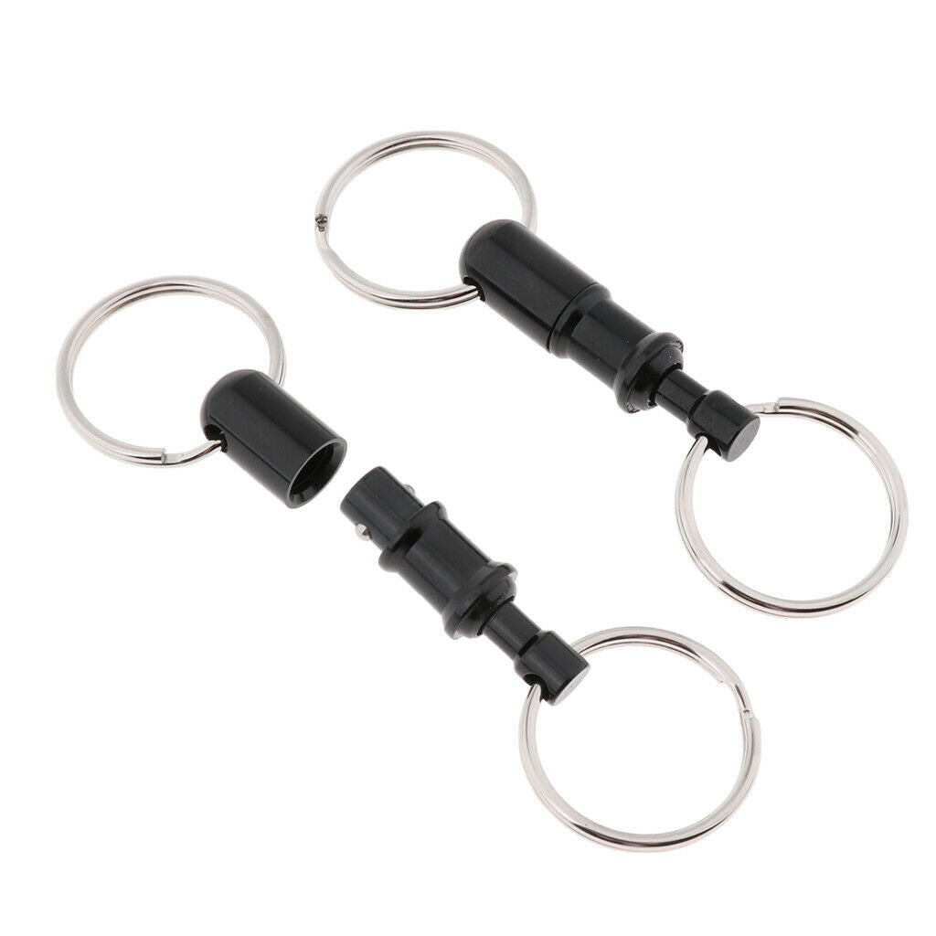 4x Pull Apart Quick Release Keychain Dual Key Rings Split Rings Car Keys
