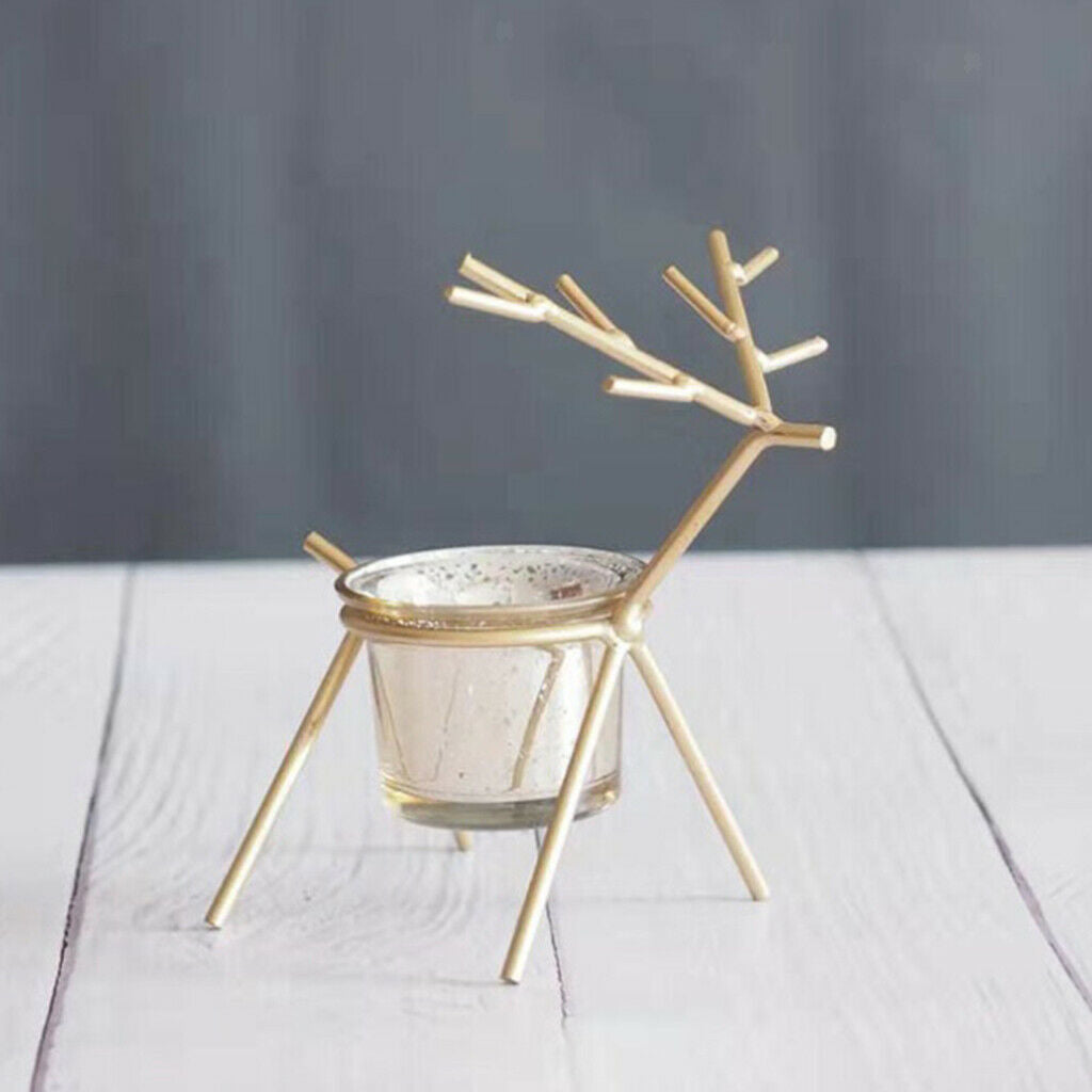 Reindeer Holder Table Centerpieces Photo Prop Bar Cafe Ornament Golden