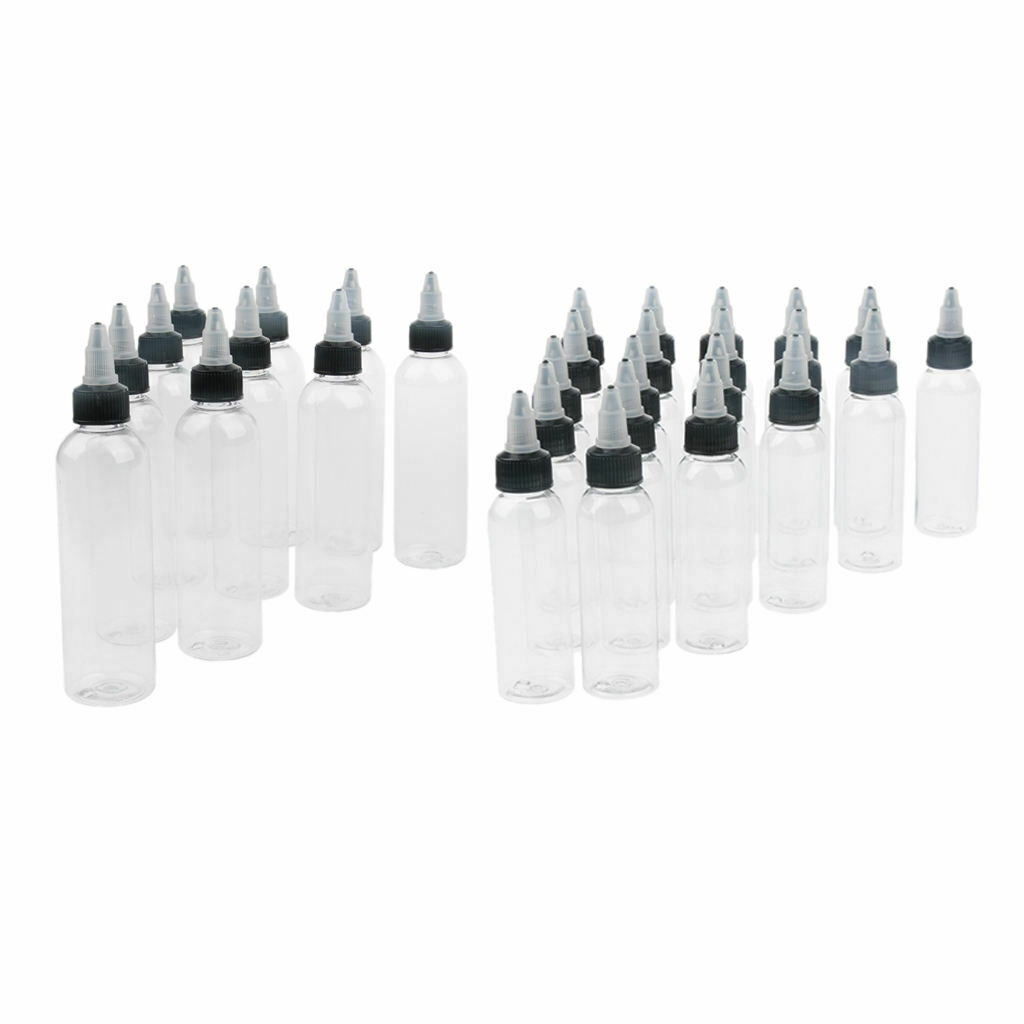 30 Packs Plastic Squeeze Bottles Twist   Nozzle Tip Applicator Bottle 60/120ml