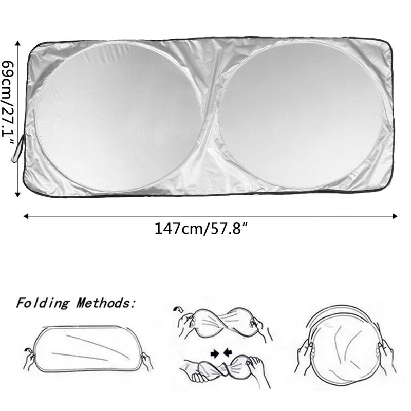 Auto Car Front Rear Window Foldable Jumbo Visor Sun Shade Windshield Cove.l8