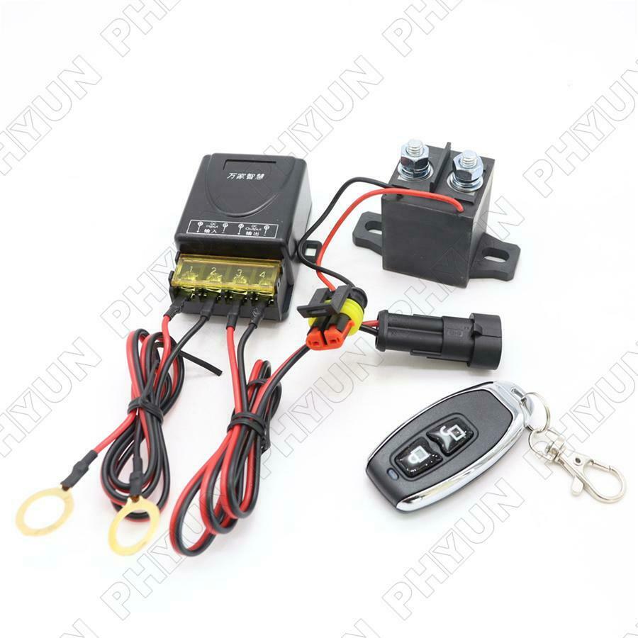Integrated Wireless Remote 12V Car Battery Disconnect Cut Off Master Switch Kit