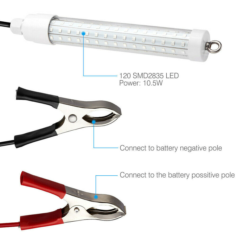 12v-24v 10.5W 120 LED 1000 Lumens IP68 Lure Bait Finder Night Fishing Light