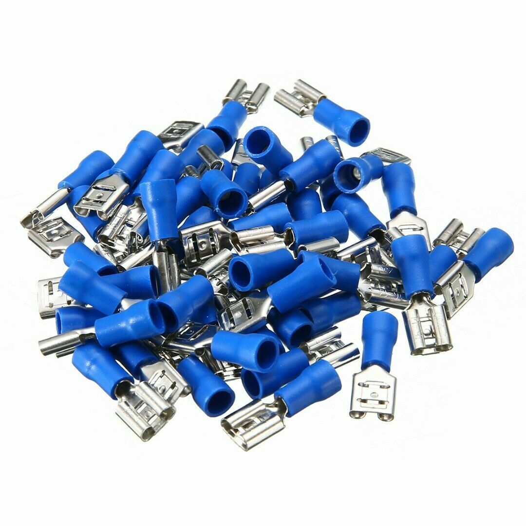 50Pcs  Spade Insulated Connectors Crimp Electrical Wire Terminal 1.5-2.5mm²