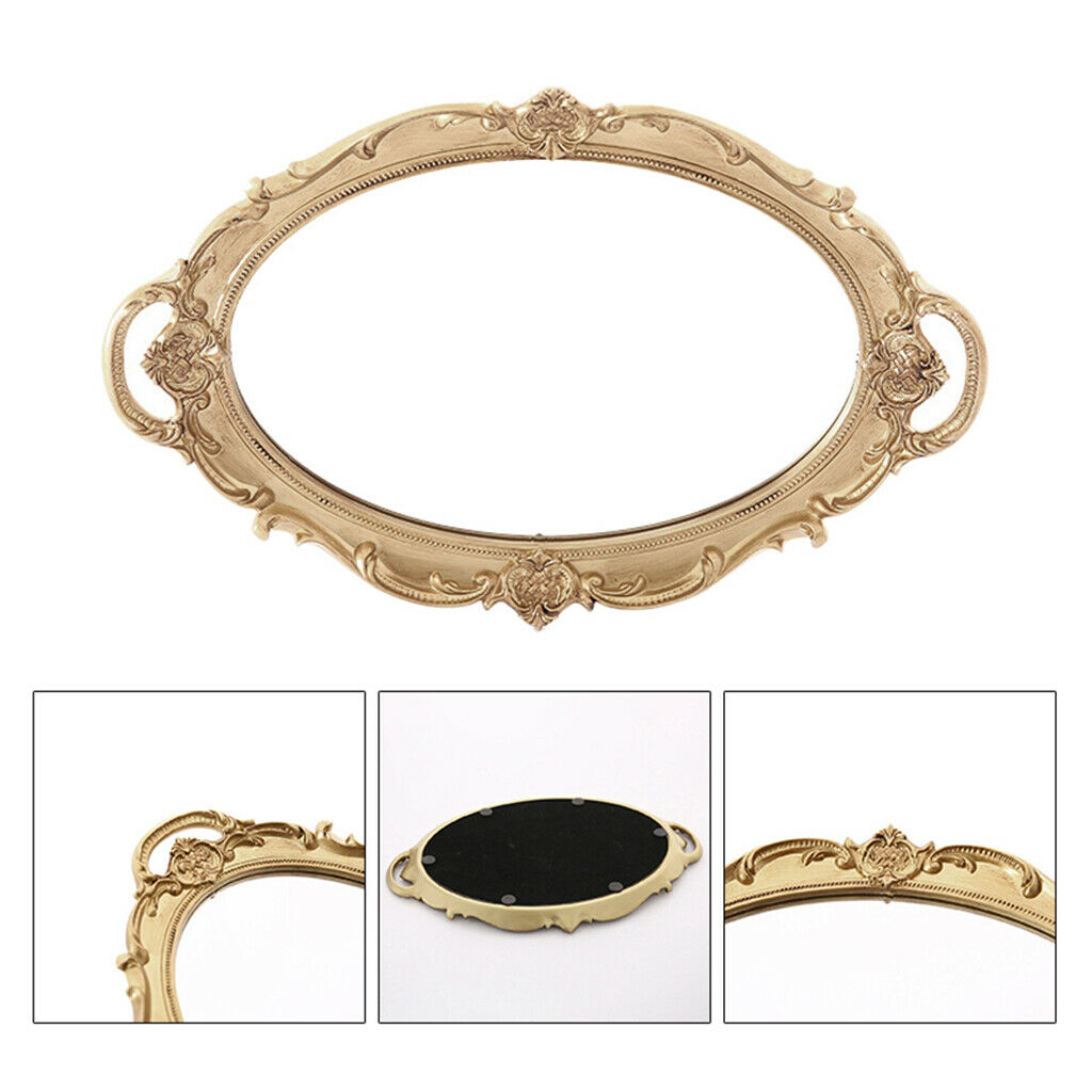 Makeup Mirror Decorative Mirrored Tray Vanity Perfume Bathroom Bedroom