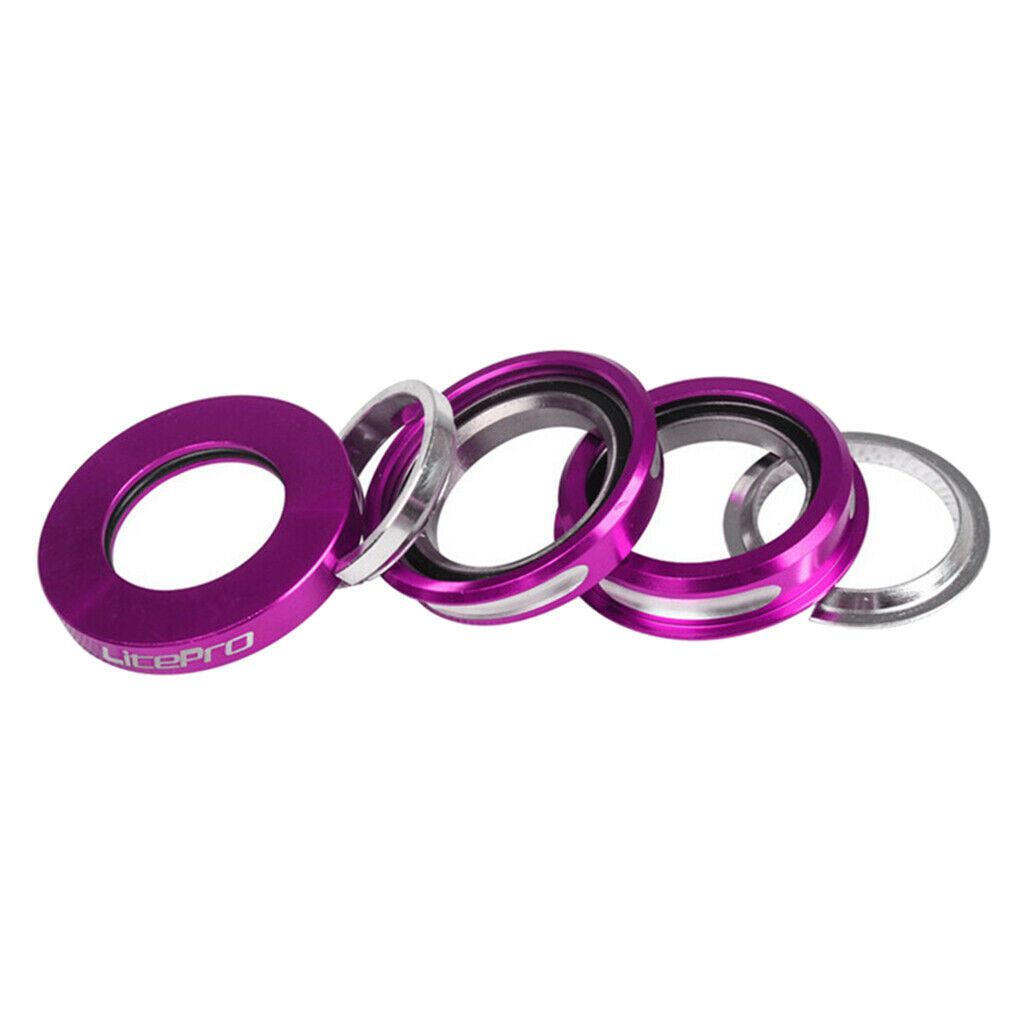 Folding Bike Headset Bicycle Headset Parts Aluminum Sealed Bearing Rose Red
