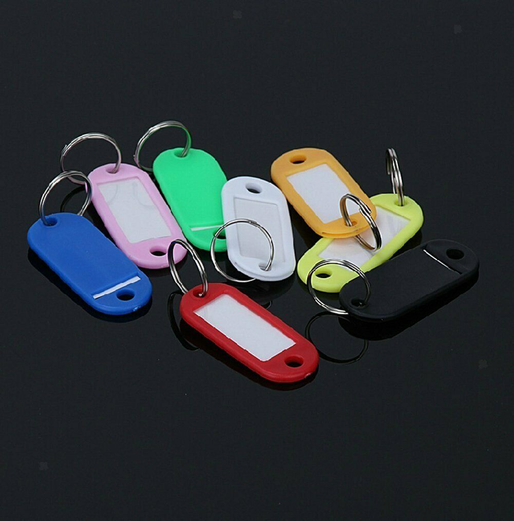 30pcs Keychain Colorful ID Label With Split Ring Random Color Pendant