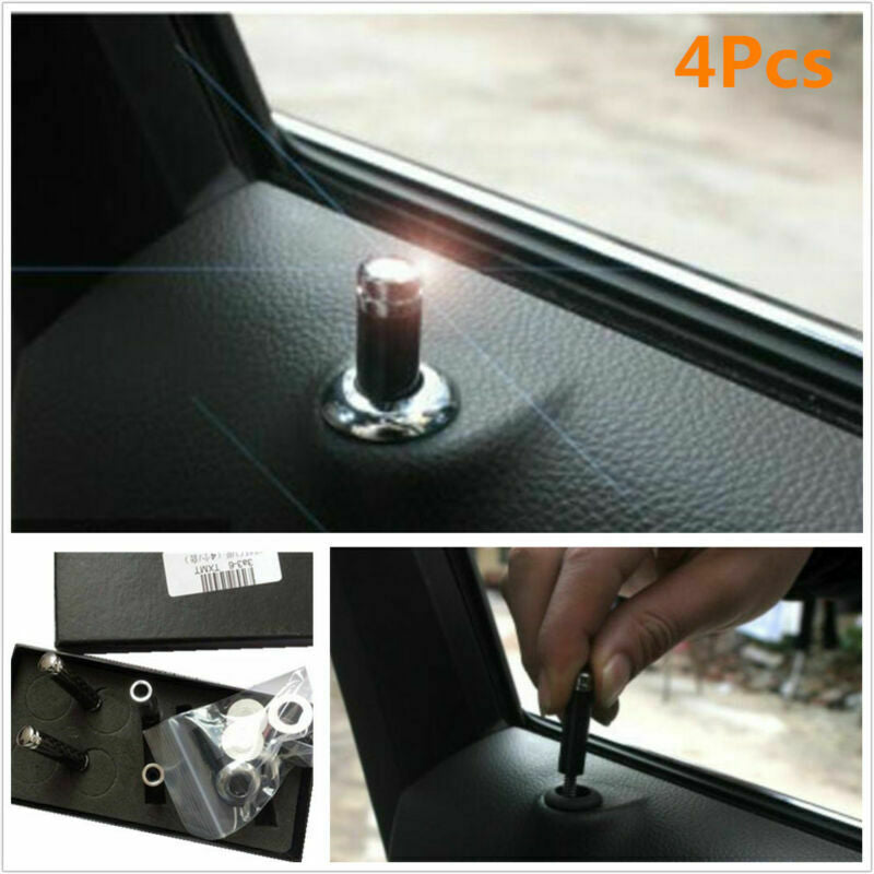 4Pcs Carbon Fiber Interior Dash Door Lock Knob Pins For Auto Car Truck Universal