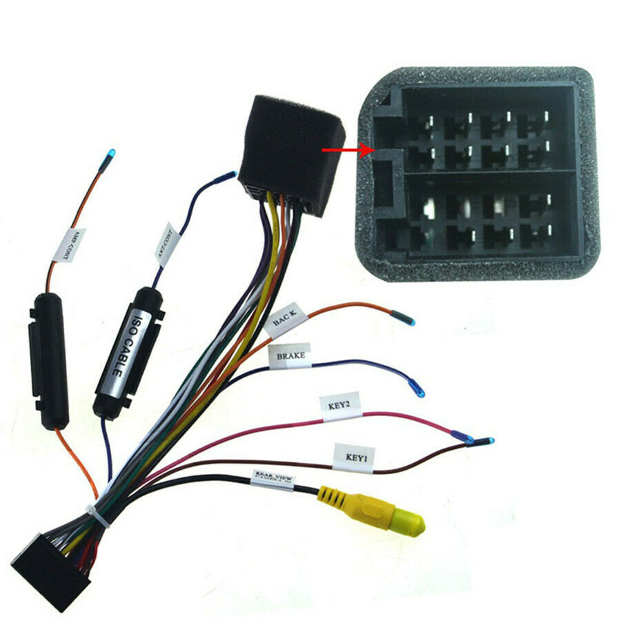 Car Stereo 20 PIN ISO Wiring Harness Connector with Rear View Camera Connection