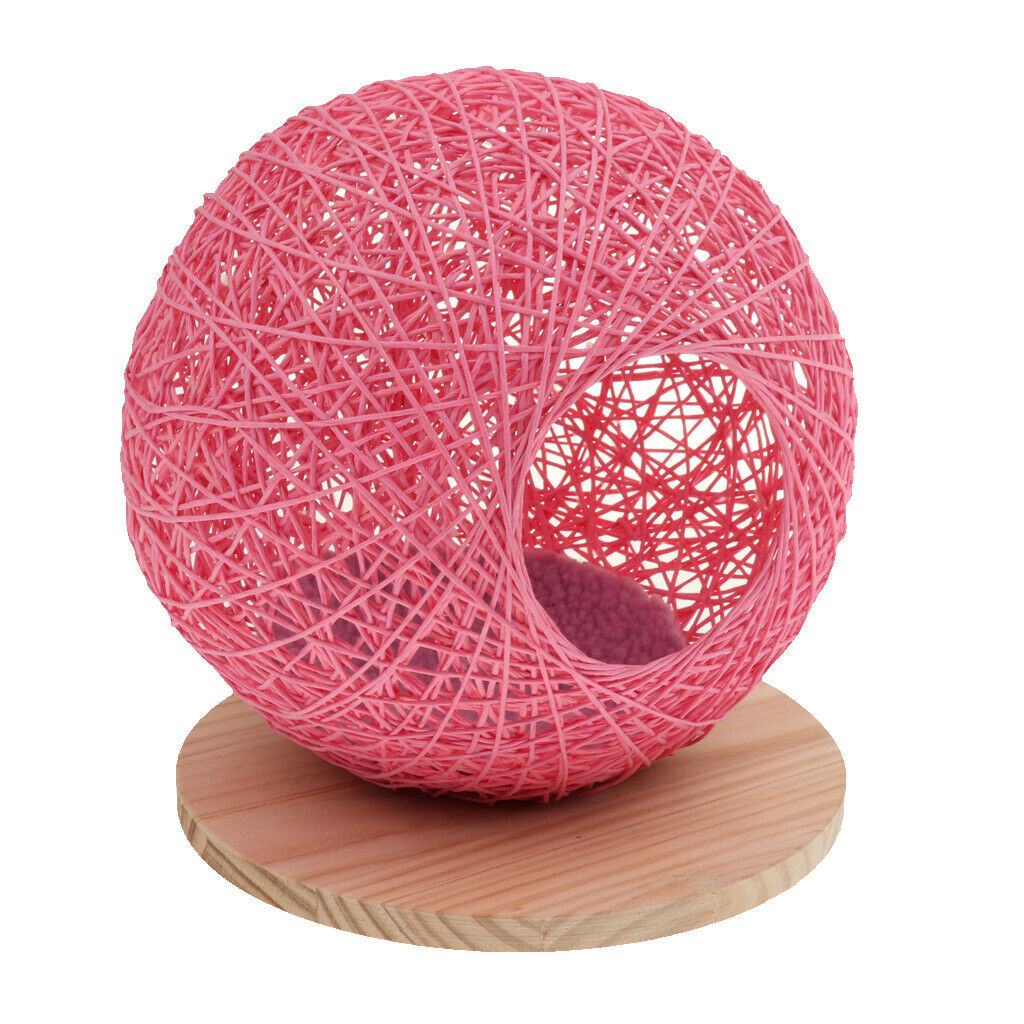Handmade Pet Hamster Vines Rattan Nest House Small Animal Supplies Pink L