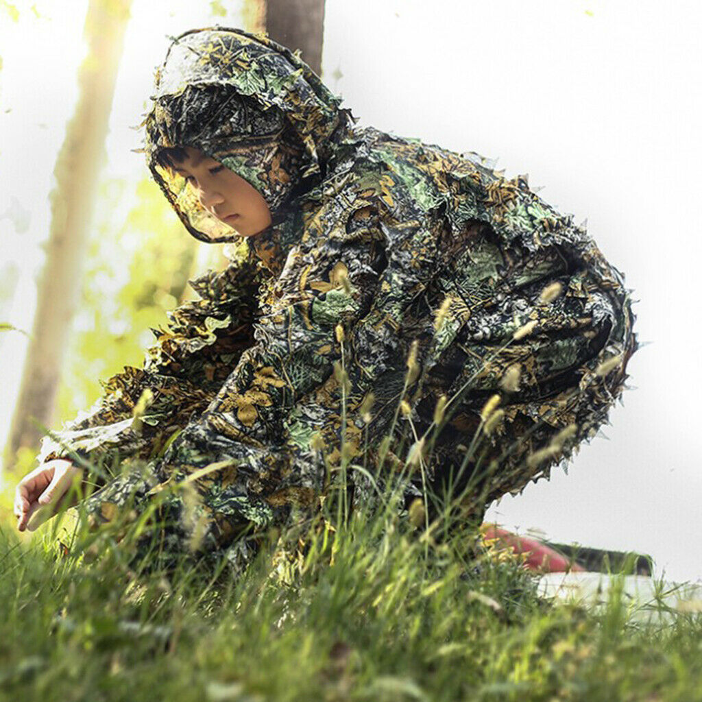 Ghillie suit set sniper train leaf jungle forest woods camouflage kids