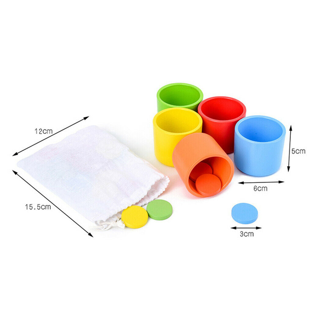50pcs Counting Coins Matching Sorting Cups Rainbow Sensory Toys   Kit