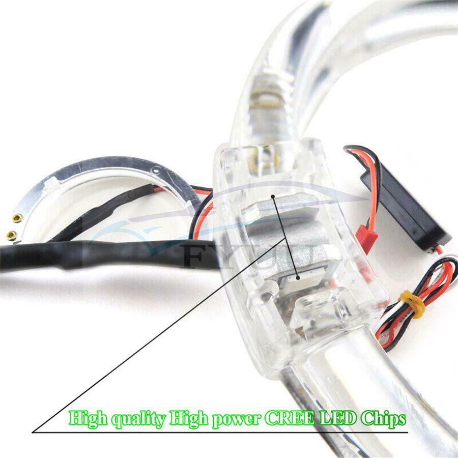 2pcs Red 2.5" LED Light Guide Angel Eyes Halo Rings for Car Headlights Retrofit