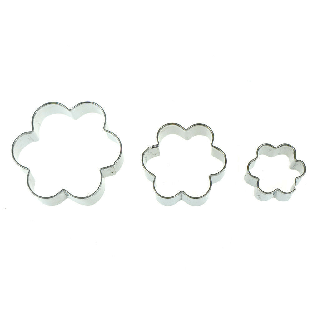 5X flower shape stainless steel cookie cutter cake baking mould biscuit mo.l8