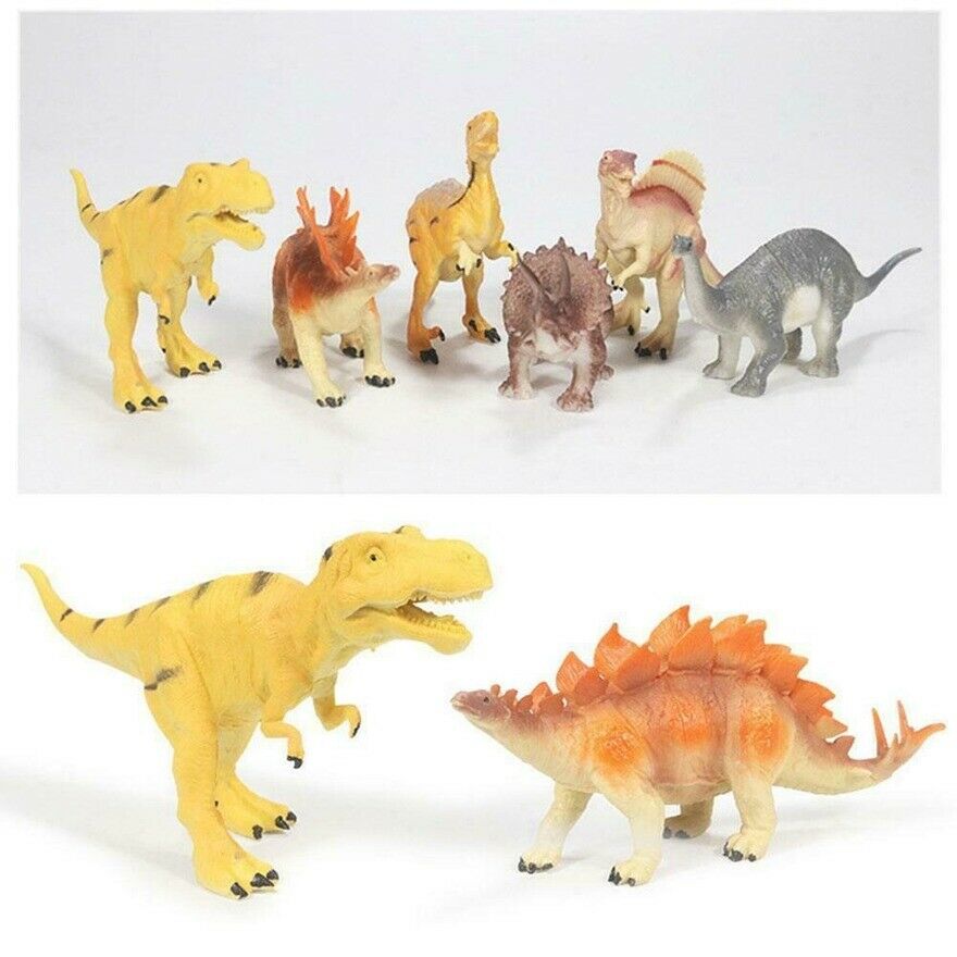 6x Large-sized Dinosaur Set Jurassic Animal Action Figures Kids Toys N