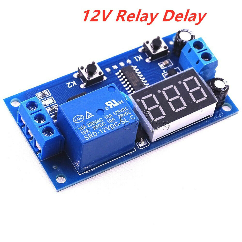 DC12V 2-Button 3-digit Infinite LED Delay Timer Relay on/off Switch Loop Module