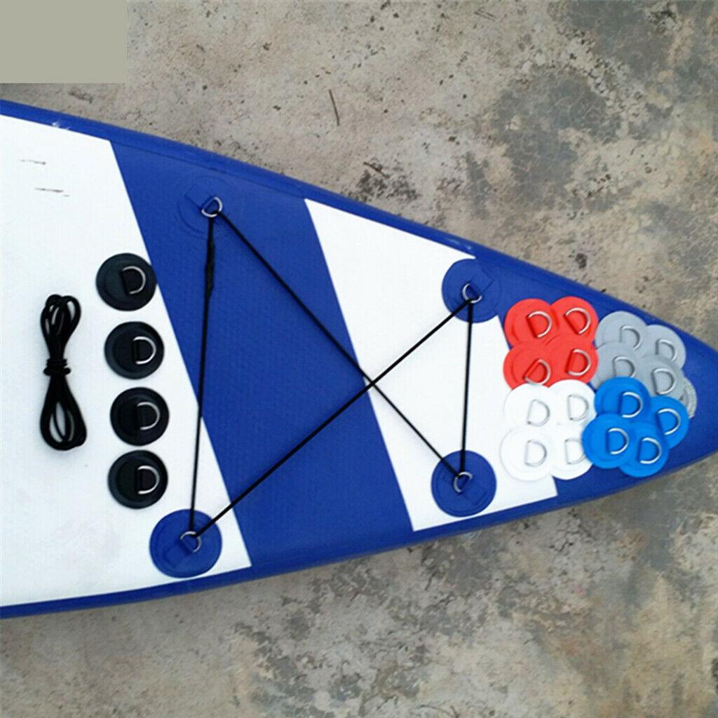 Premium Stand Up Paddleboard   Bungee Deck Rigging Kit D-ring Patch Blue