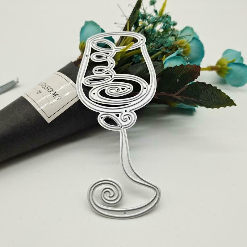 Wine Glass Metal Cutting Dies Stencil DIY Scrapbooking Album Paper Card Template
