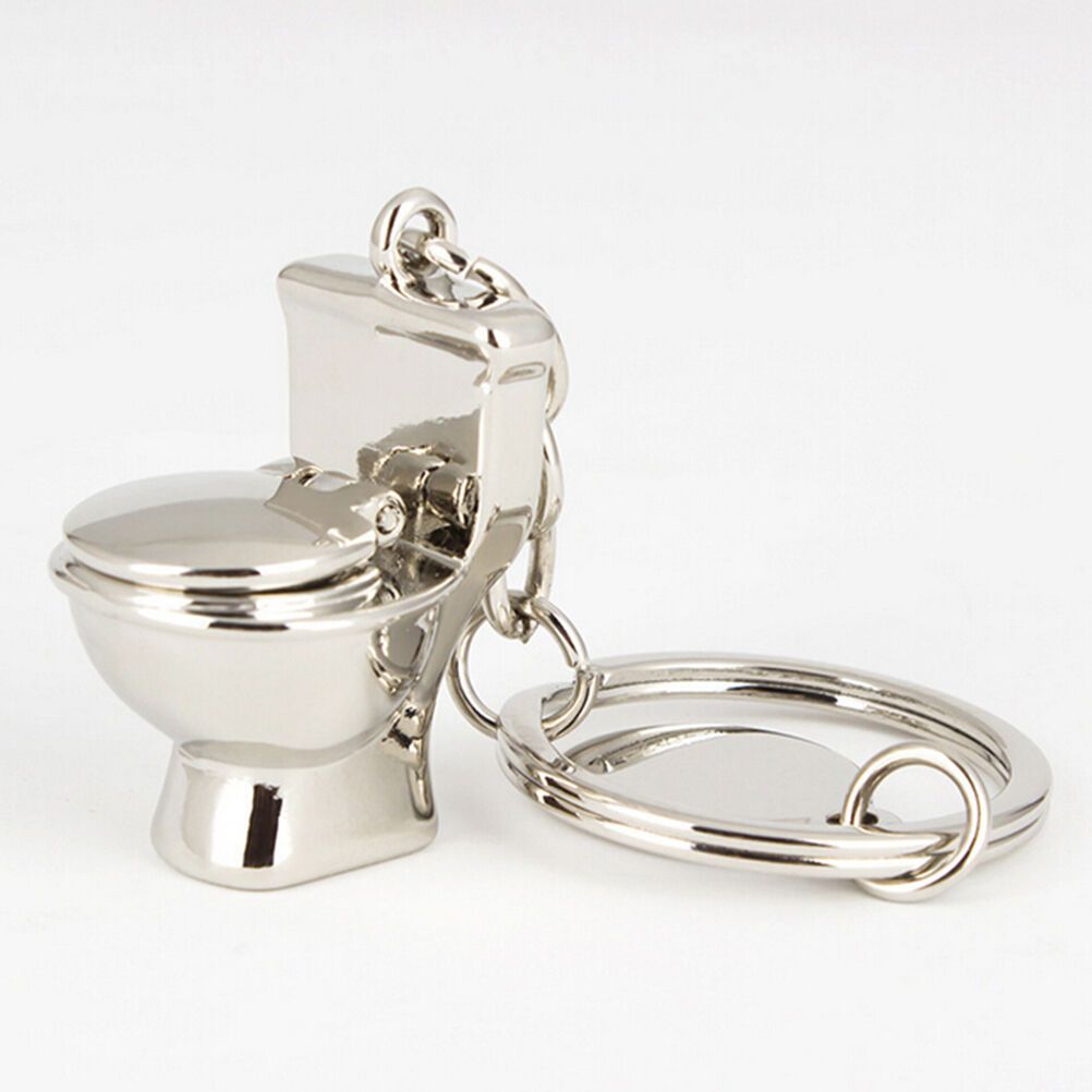 1Pcs Mini Toilet Forever Keychain Metal Key Chain Keyring Keyfob Kids Gif.l8