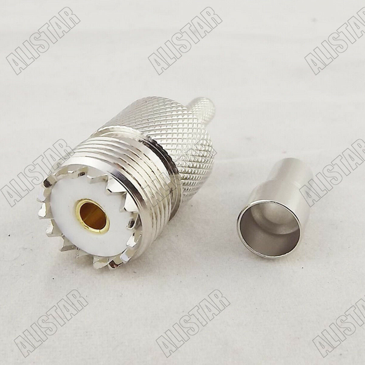 10x UHF SO239 Jack Female Solder Crimp Connector For RG58 RG142 RG400 LMR195