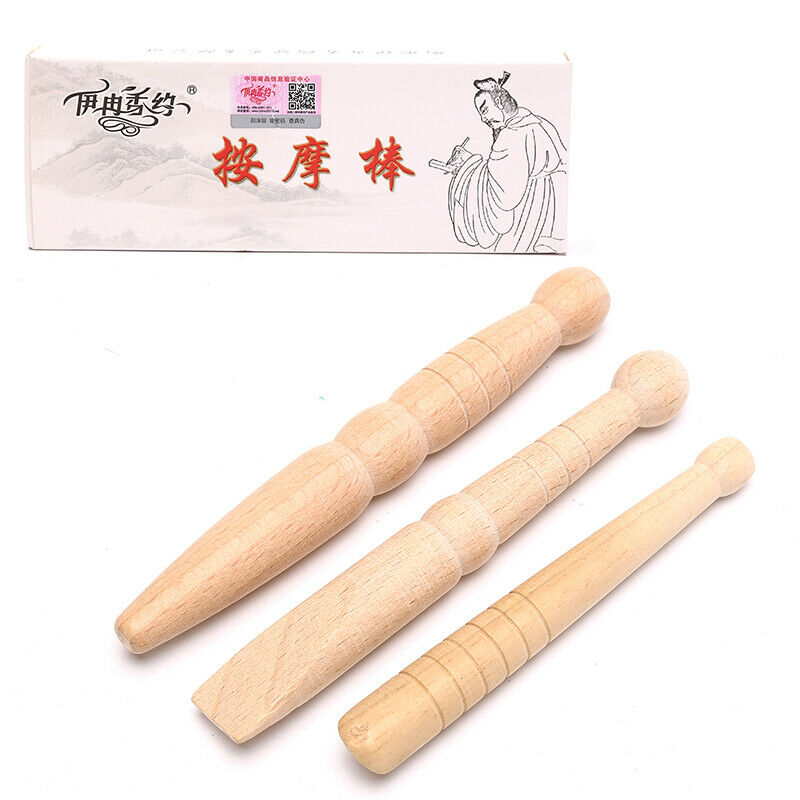 3pcs/lot Wooden Spa Foot Body Massage Stick Relieve Muscle Soreness TooWF
