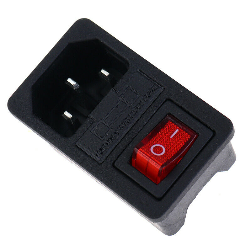 Inlet Male Power Socket With Fuse Switch 10A 250V 3 Pin IEC320 C14 .l8