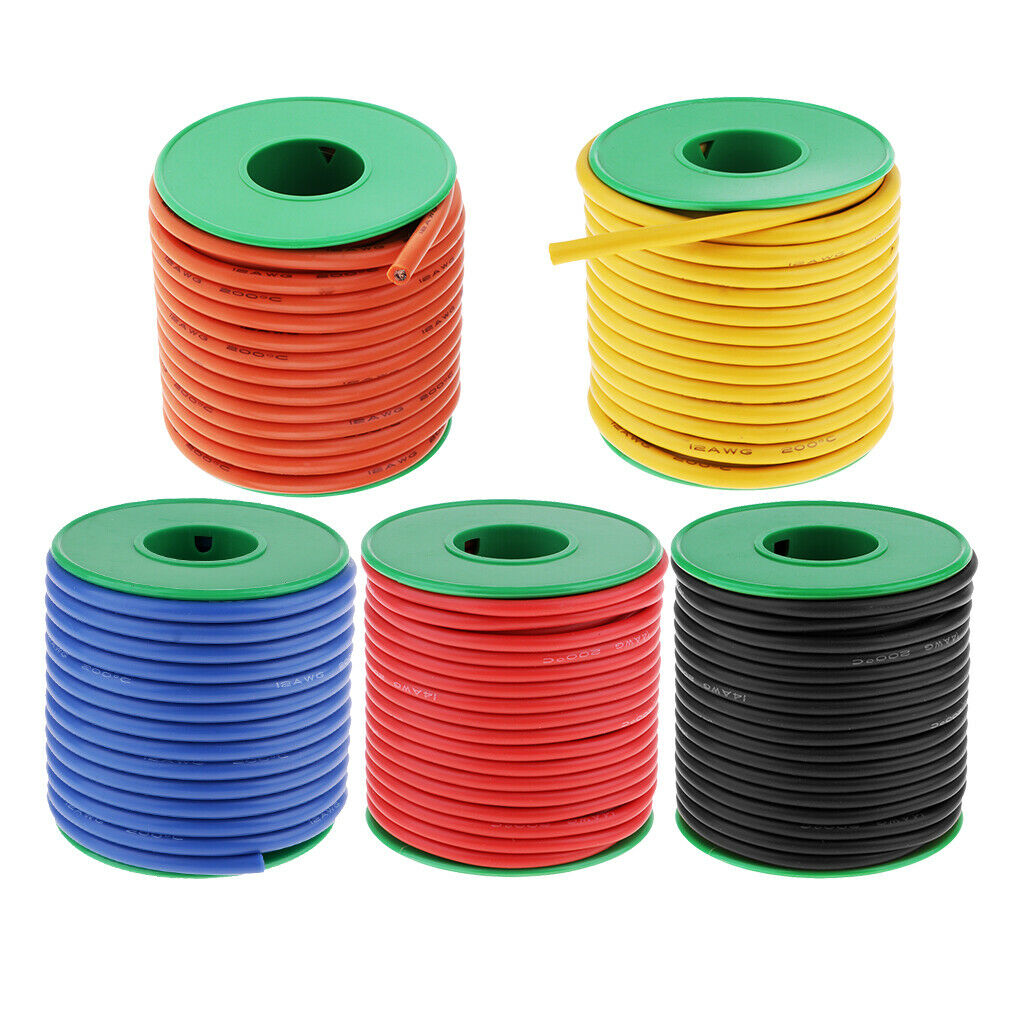 14 Gauge Silicone Wire Ultra Flexible 33 Feet high temp Silicone Wire Black