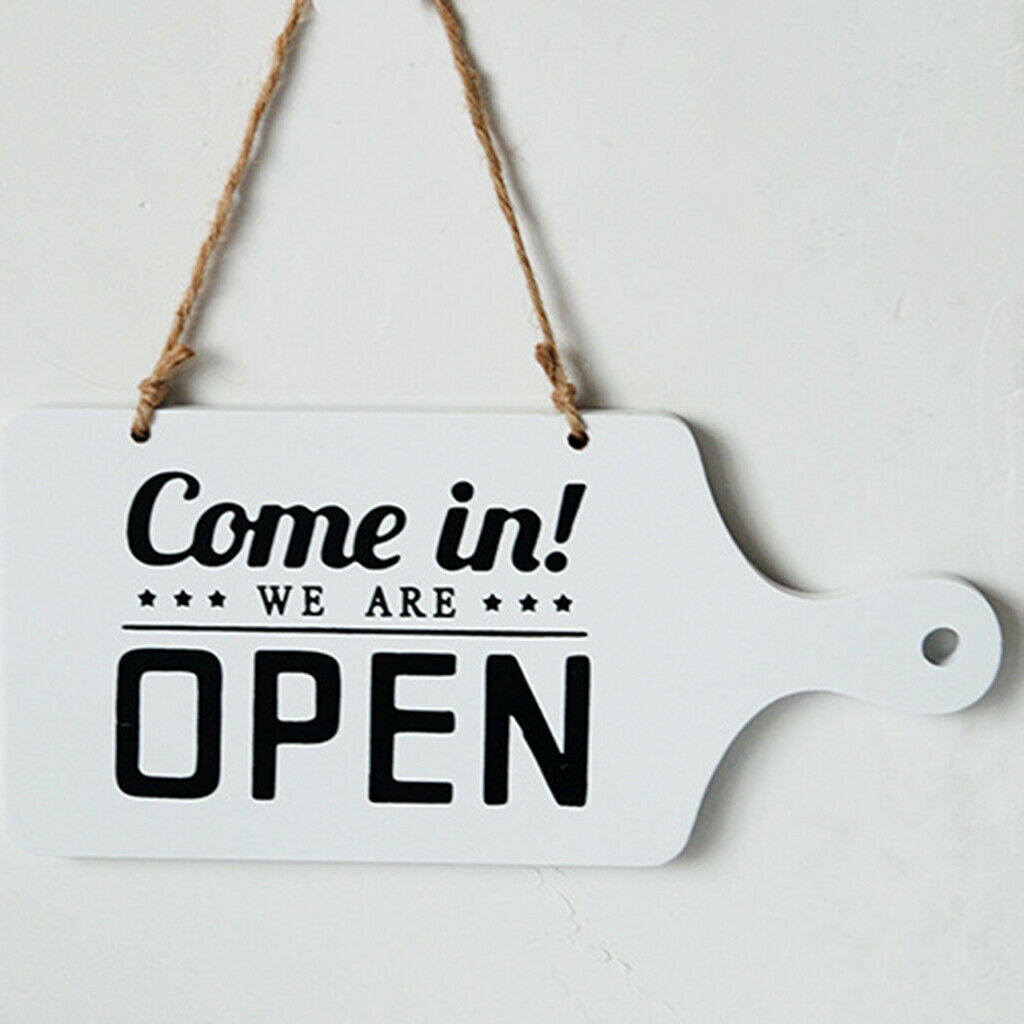 3Pcs OPEN CLOSED Double-Sided Wooden Plaque Sign Door Hanging Plaque - Red &