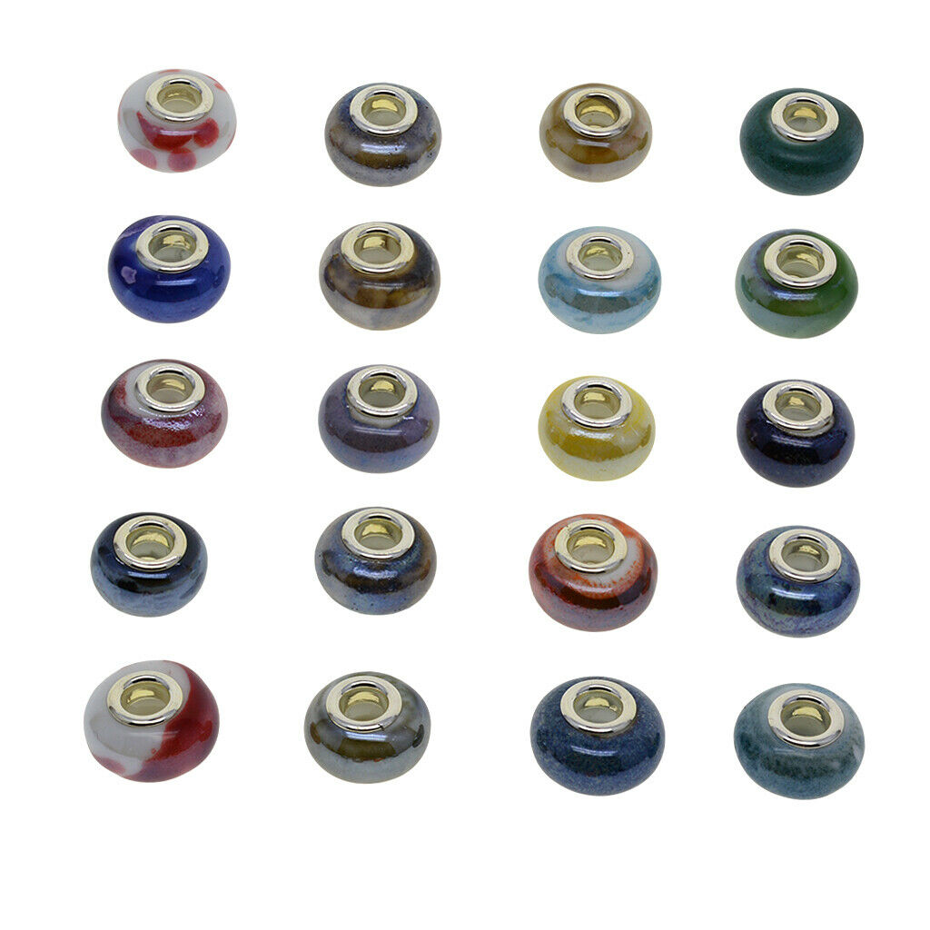 25x Faceted Lampwork Murano Glass Beads for European Charms