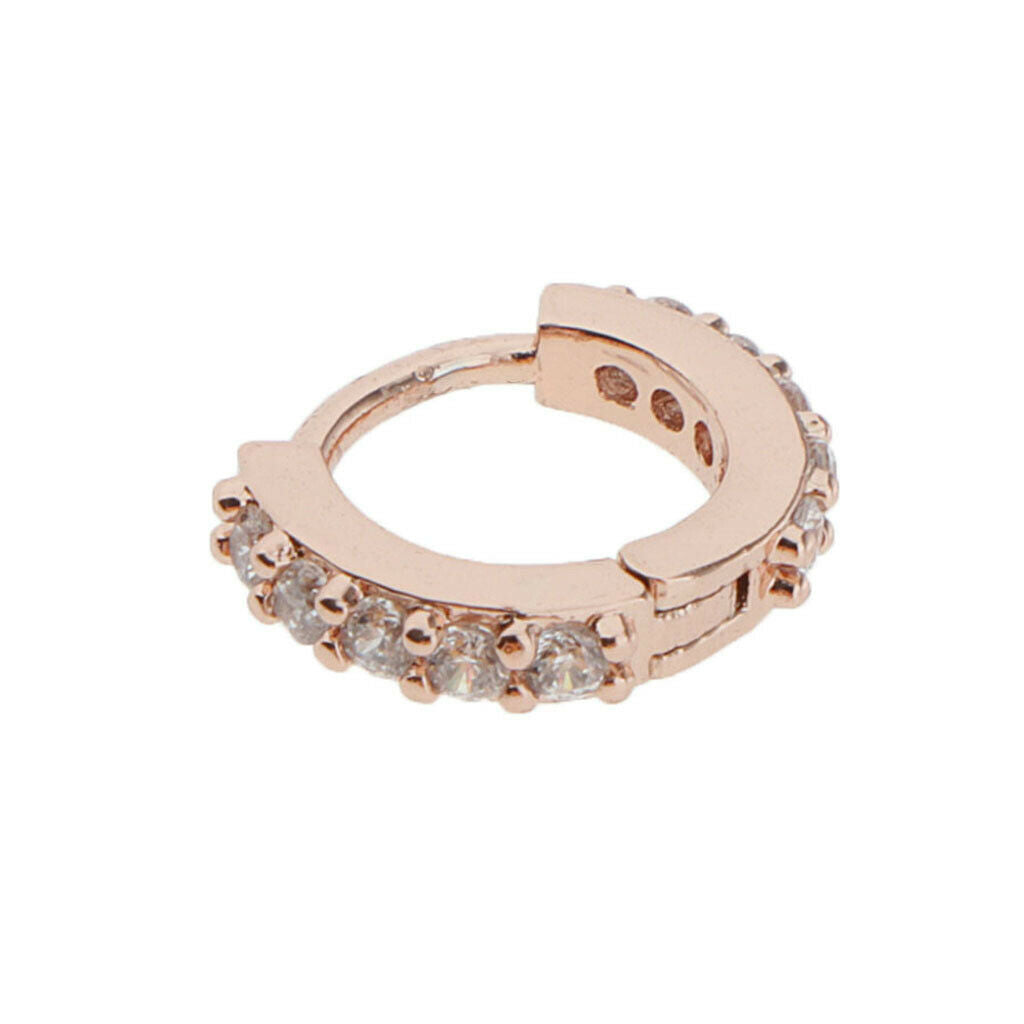 3 Pieces Fashion Huggie Earrings Copper CZ Lobes Piercing Ear Studs 6mm