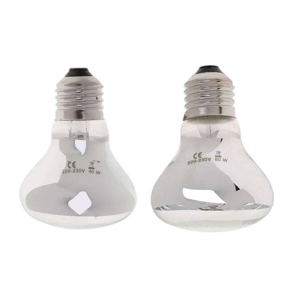2xReptile Full  Heat Emitter UVA UVB Bulb Brooder Lamp 40W & 60W