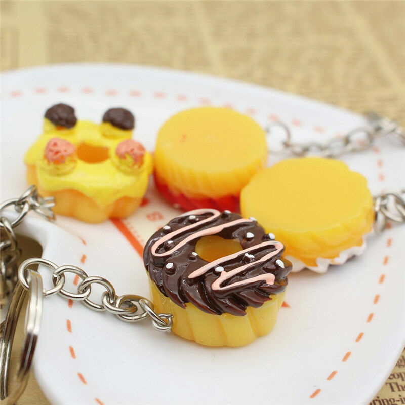 Sweet Cake Keychain Pendant Bread Food Keyring Gift  Bag Purse Key Chain .l8