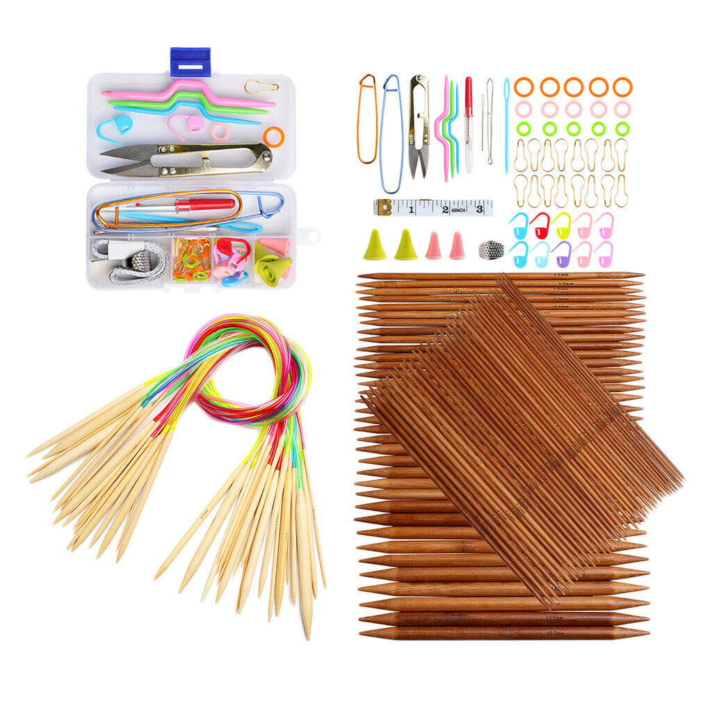 Bamboo Knitting Needles Set Circular Knitting Needles With Plastic Tube