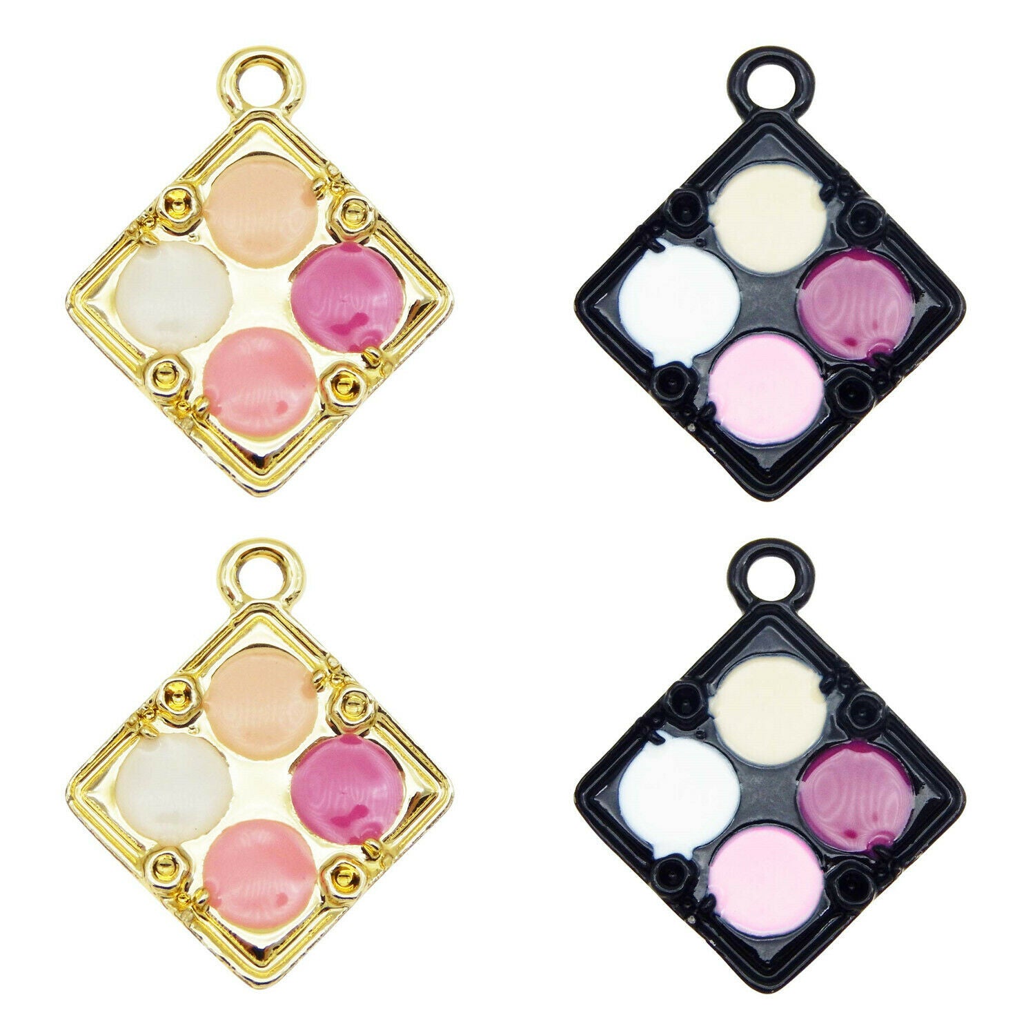 10 pcs Mix Eye shadow Enamel Charm Cosmetic Alloy For Earring Pendant 24*20mm