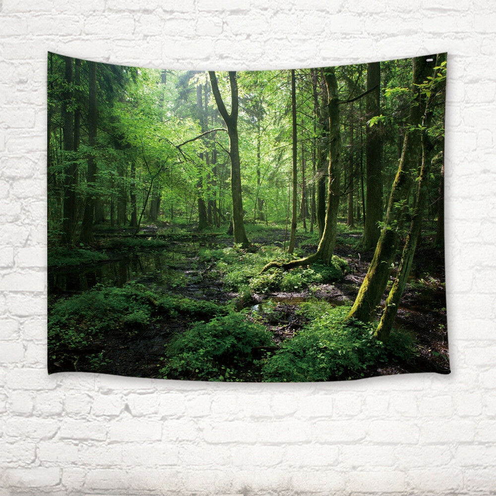 Rainforest Nature Printed For Wall Hanging Tapestry Bohemian Bedspread Dorm