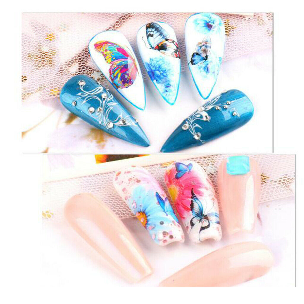30 Sheets Nail Art Stickers Butterfly Paillettes Watermark Manicure Supplies