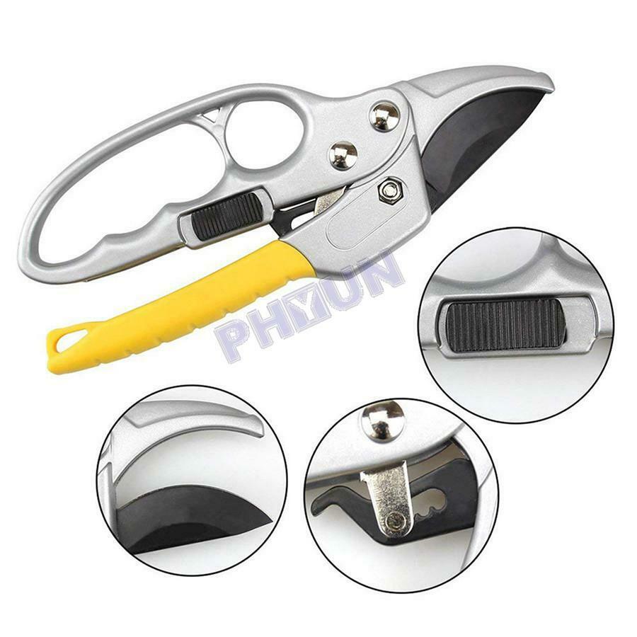Garden Pruning Shear Ratchet Scissors Branch Cutter Trimmer Carbon Steel Scissor