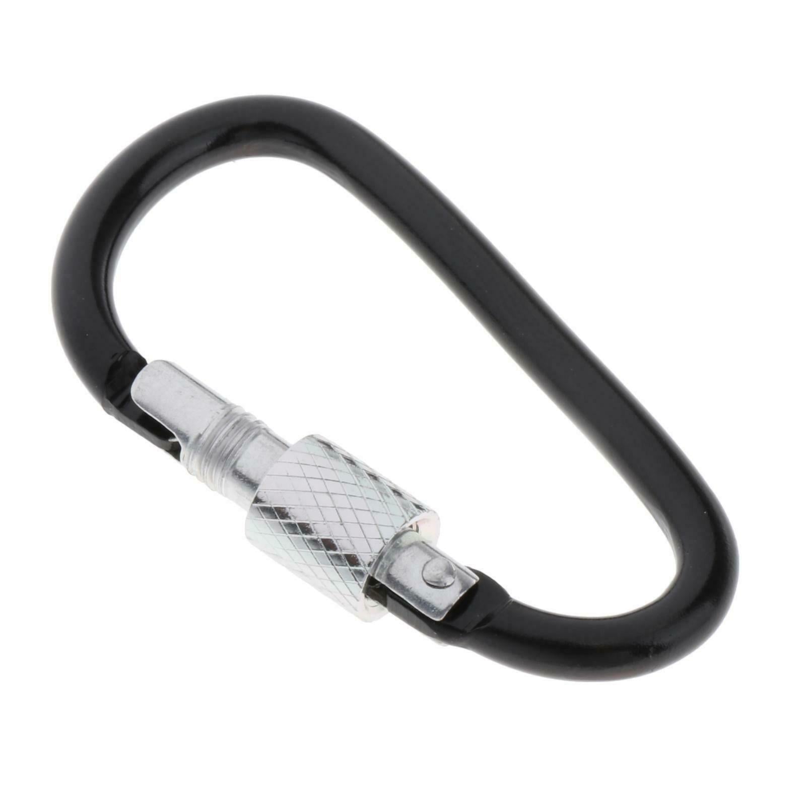 Anti-Rust Carabiner Clips Keychain Screwgate Travel D-Ring Buckle Clasp