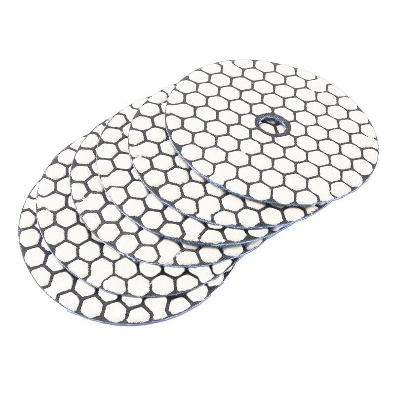6 Pcs 4 Inch /100 Mm Grit 50 Diamond Dry Polishing Pad Granite Marble FlexibleB2