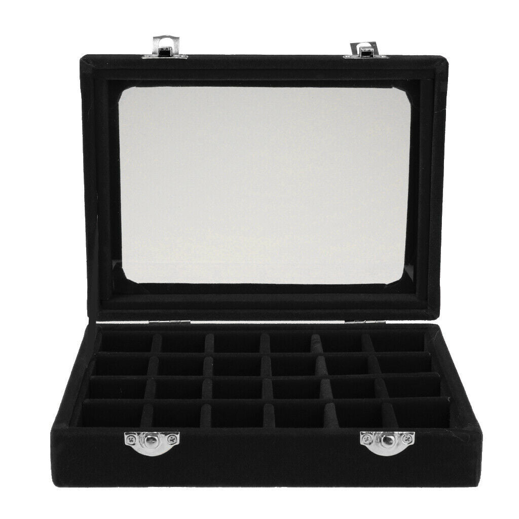 Velvet Jewelry Necklace Earringing Storage Display Box Case Woman Gift Black