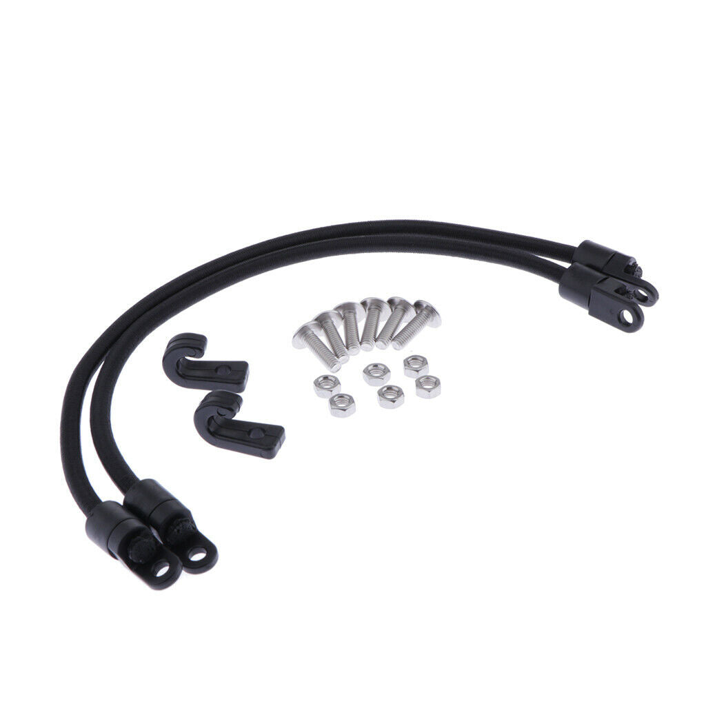 2pcs Kayak Paddle Holder Keeper Fishing Rod Shock Cord Tether with J Hook