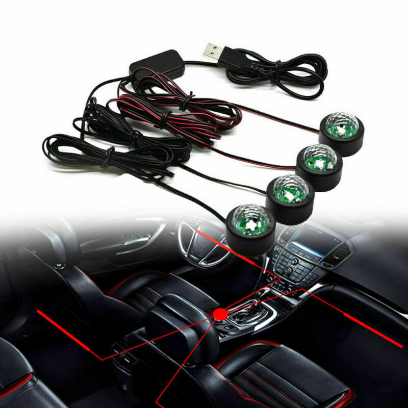 Car USB LED RGB Atmosphere Light 7 Colors Decorative Atmosphere Decorative Lamp