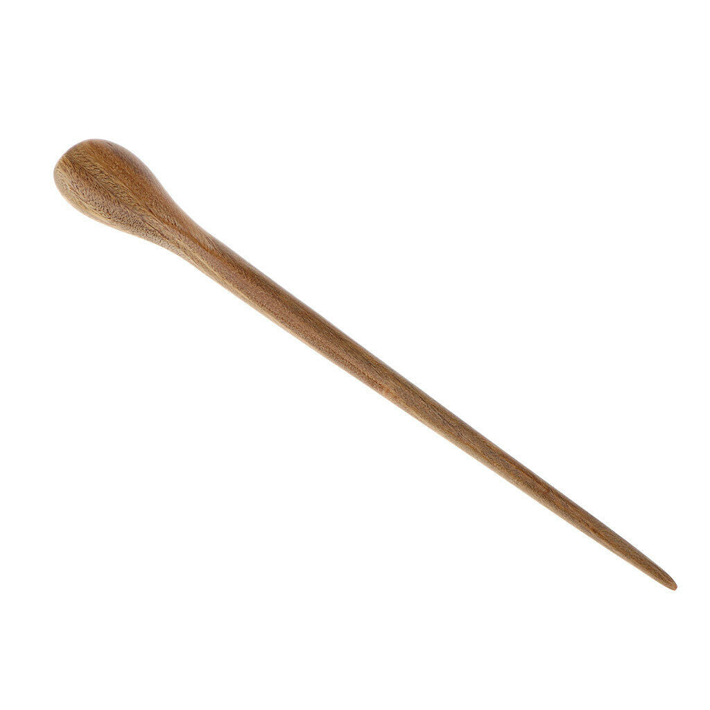 Retro Women Hair Jewelry Handmade Green Sandalwood Wood Hair Stick Hairpin Head