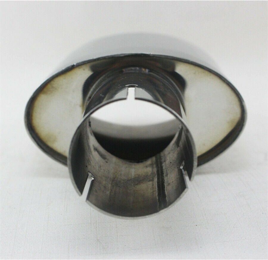 Chrome 2.1'' Inlet 3'' Outlet  Exhaust Tip Tail Pipe Stainless Steel 7.87'' Long